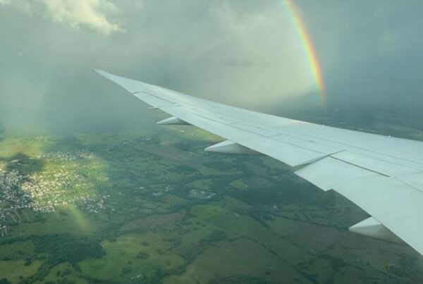 Imagen aérea de Republica Dominicana desde un avion